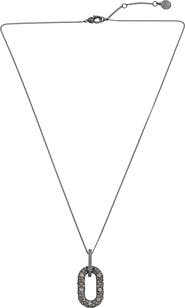 AllSaints Pavé Crystal Pendant Necklace