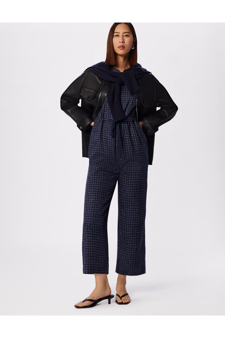 Grid Print Sleeveless Jumpsuit, Alternate, color, Blu/Multi