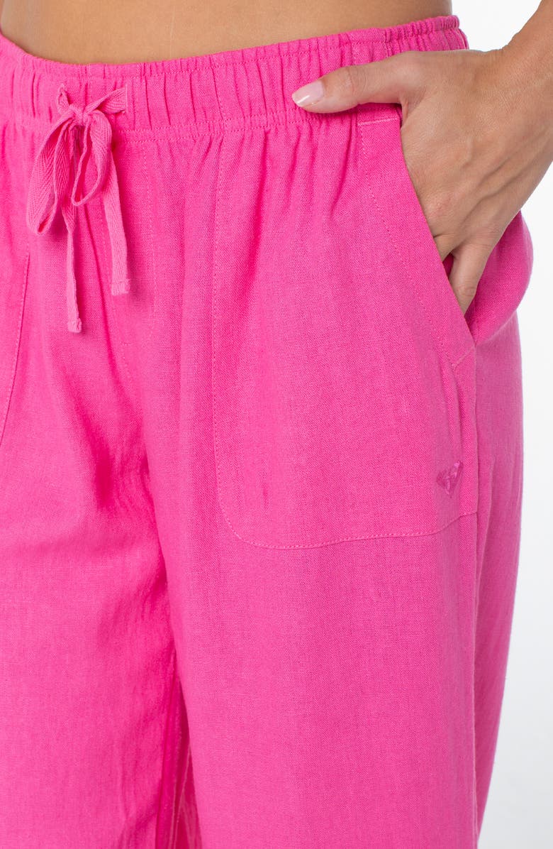 Roxy Lagoon Linen Blend Crop Pants, Alternate, color, 