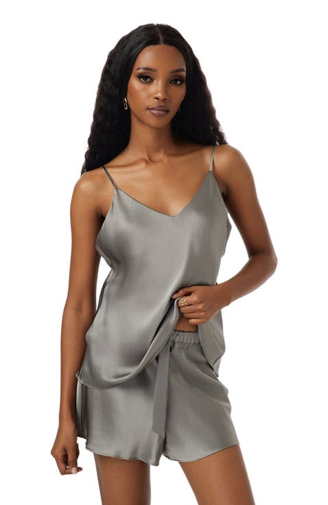 Silk Spaghetti Strap Camisole Pajama Set