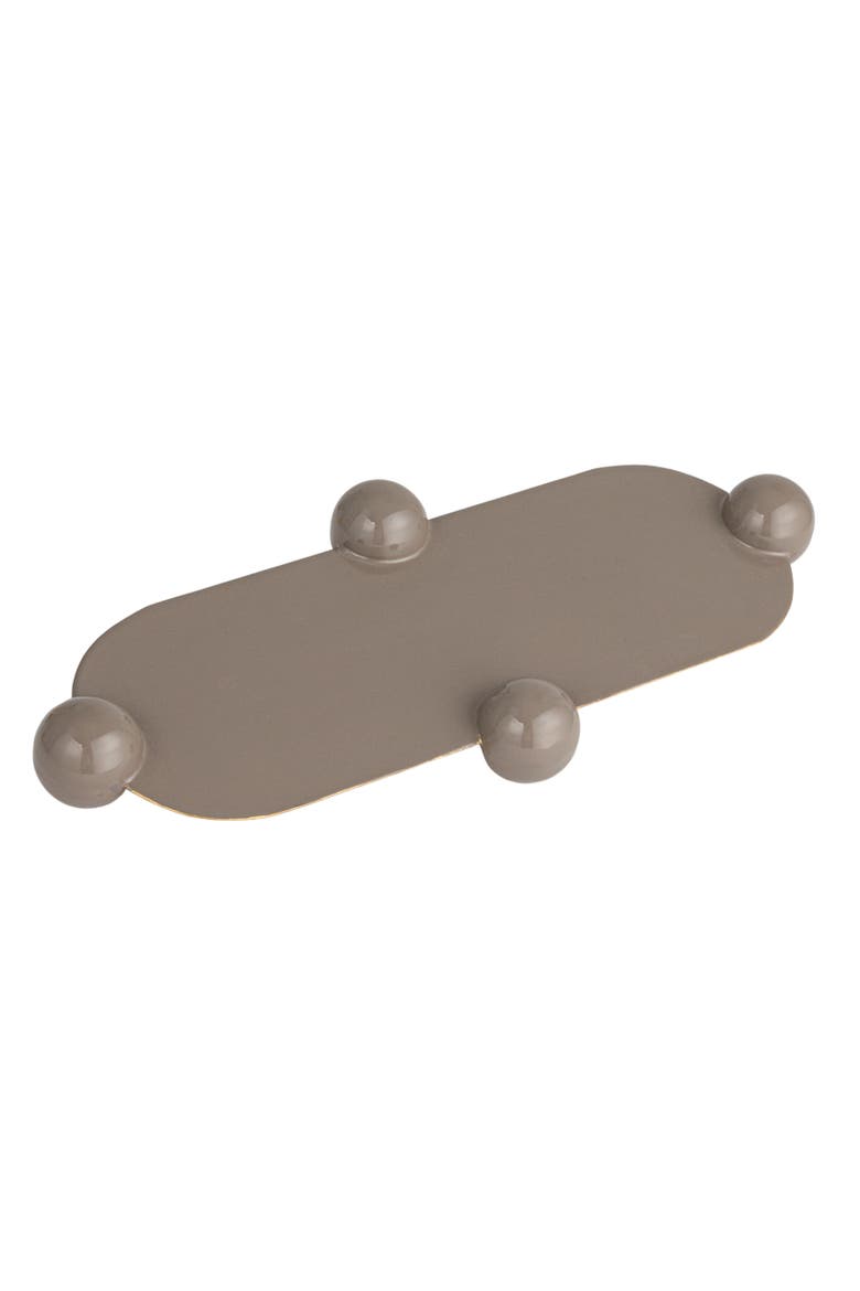 Elegance Enamel Metal Tray with Ball Feet, Grey, Main, color, Grey