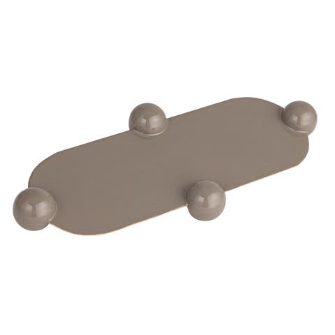 Elegance Enamel Metal Tray with Ball Feet, Grey
