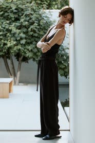 H&M Tie-belt Barrel-leg Pants