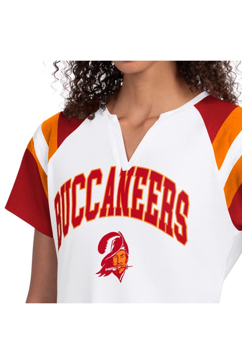 Women's Starter  White Tampa Bay Buccaneers Game On Notch Neck T-Shirt, Alternate, color, White