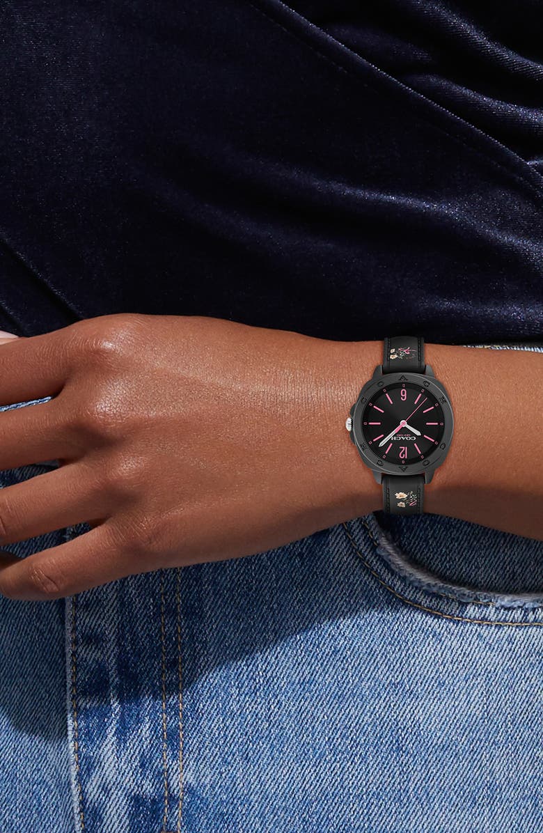 COACH Kitt Silicone Strap Watch, 35.4mm, Alternate, color,