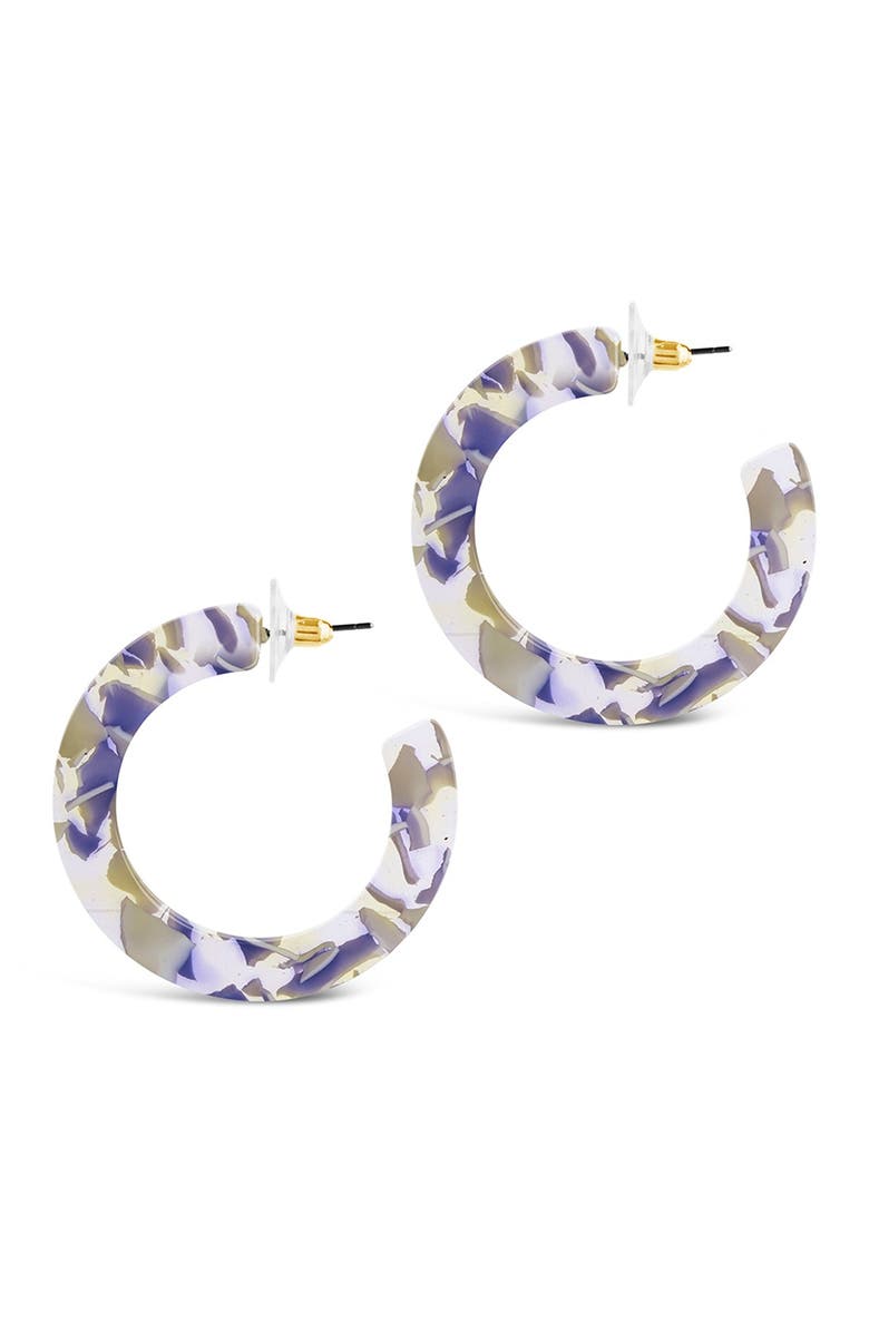 Sterling Forever Iris Resin Hoop Earrings, Alternate, color, 