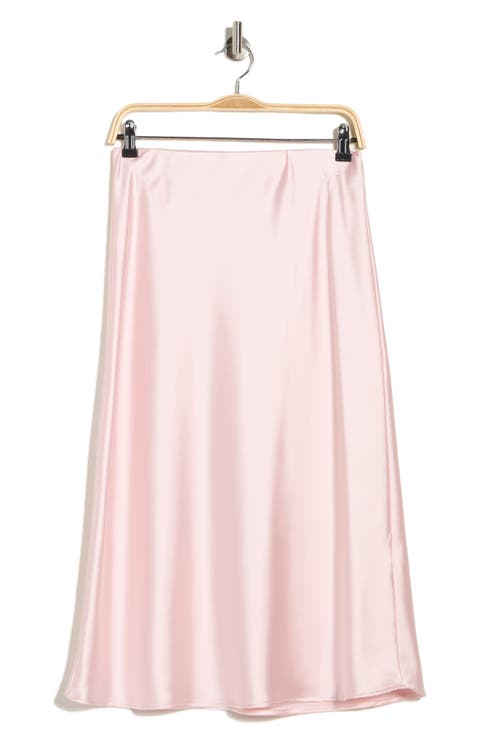 Solid Satin Midi Skirt