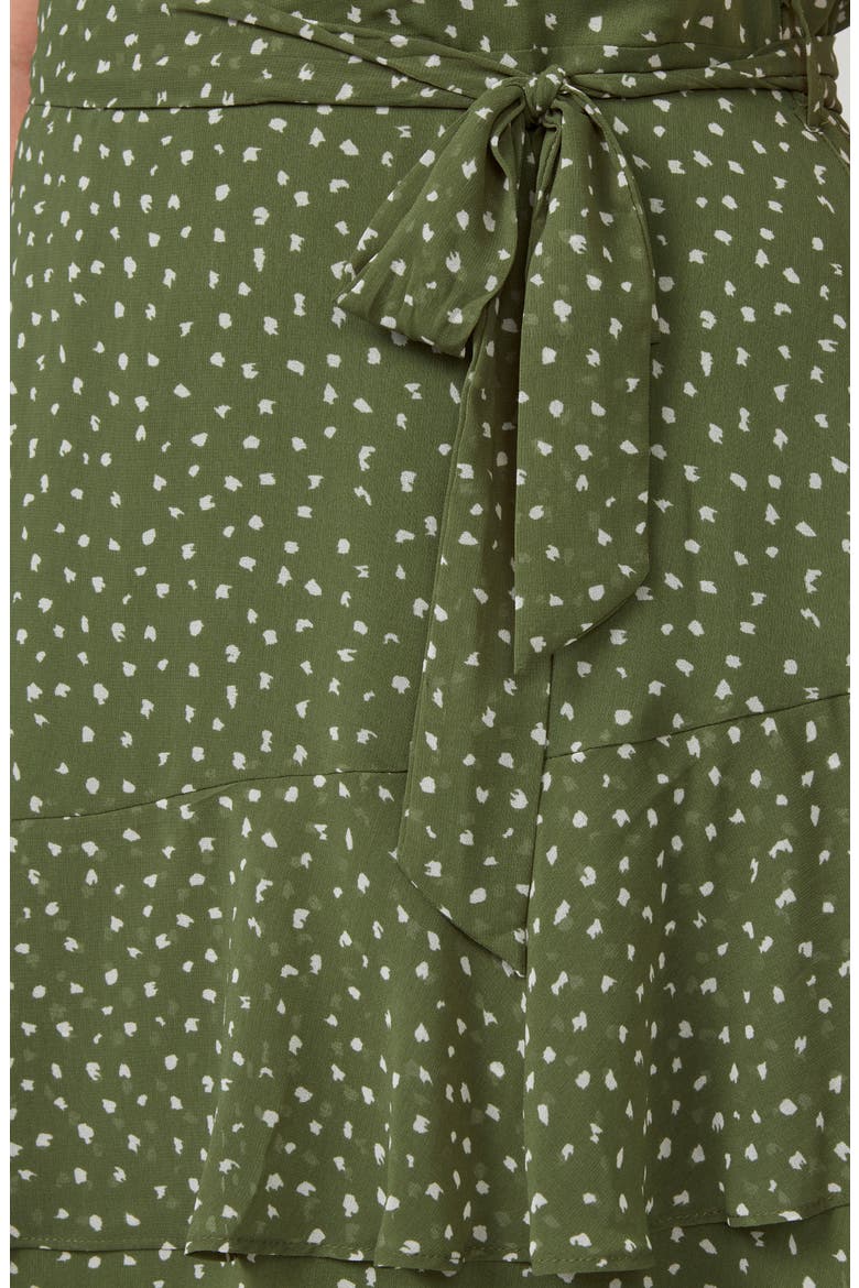 Night Pebble Ruffle Tie Waist Dress, Alternate, color, SAGE/ MILK