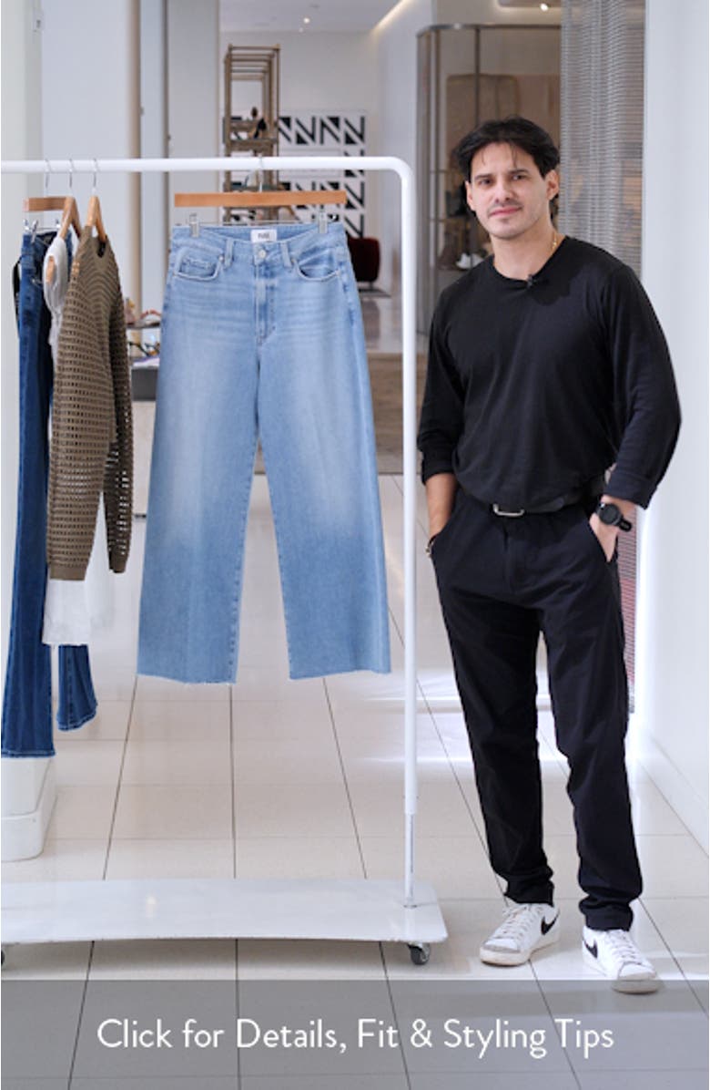 Anessa High Waist Frayed Hem Crop Wide Leg Jeans, sales video thumbnail