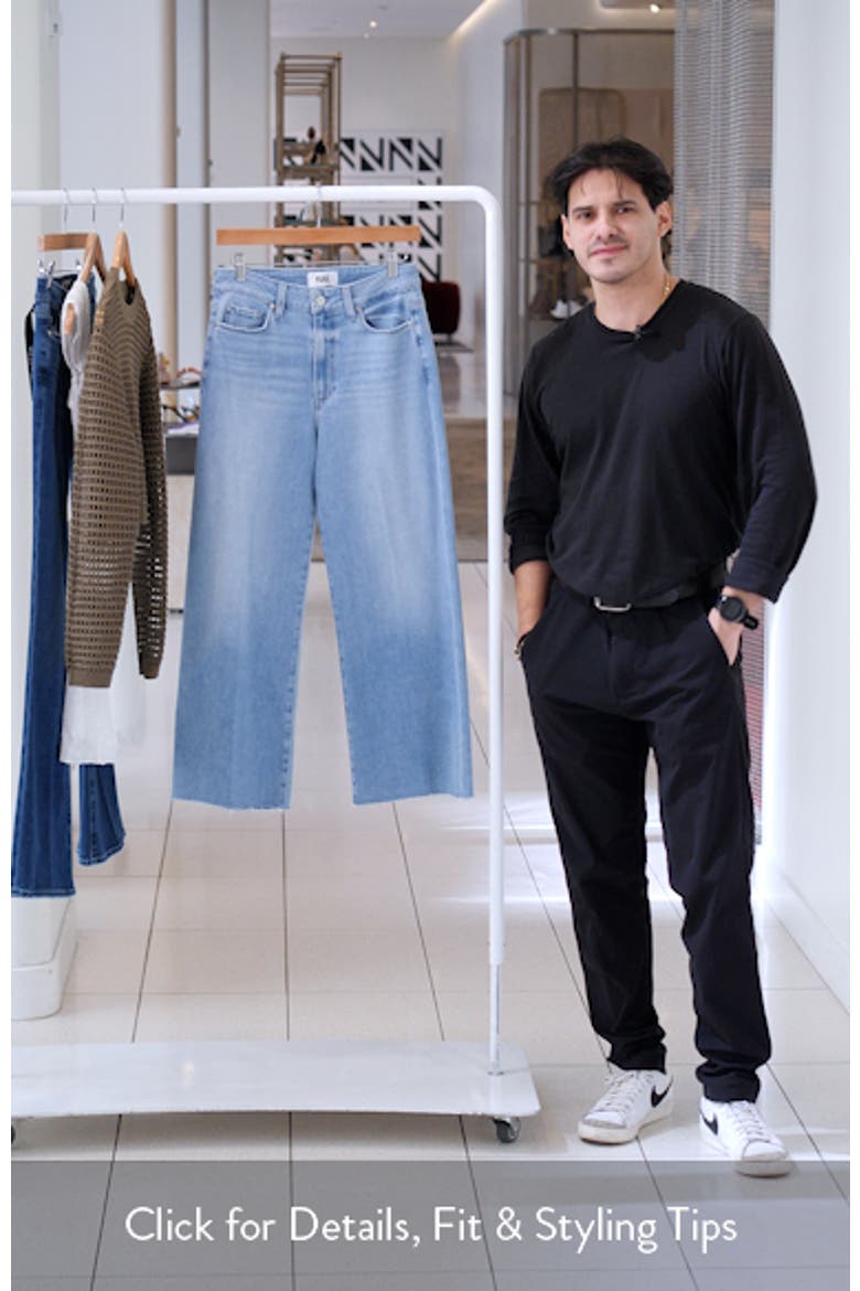 Anessa High Waist Frayed Hem Crop Wide Leg Jeans video