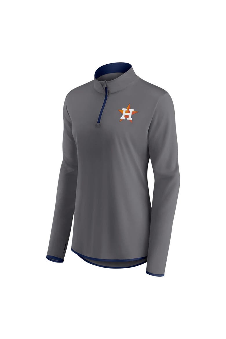 Women's Profile Charcoal Houston Astros Plus Size Quarter-Zip Jacket, Main, color, Charcoal