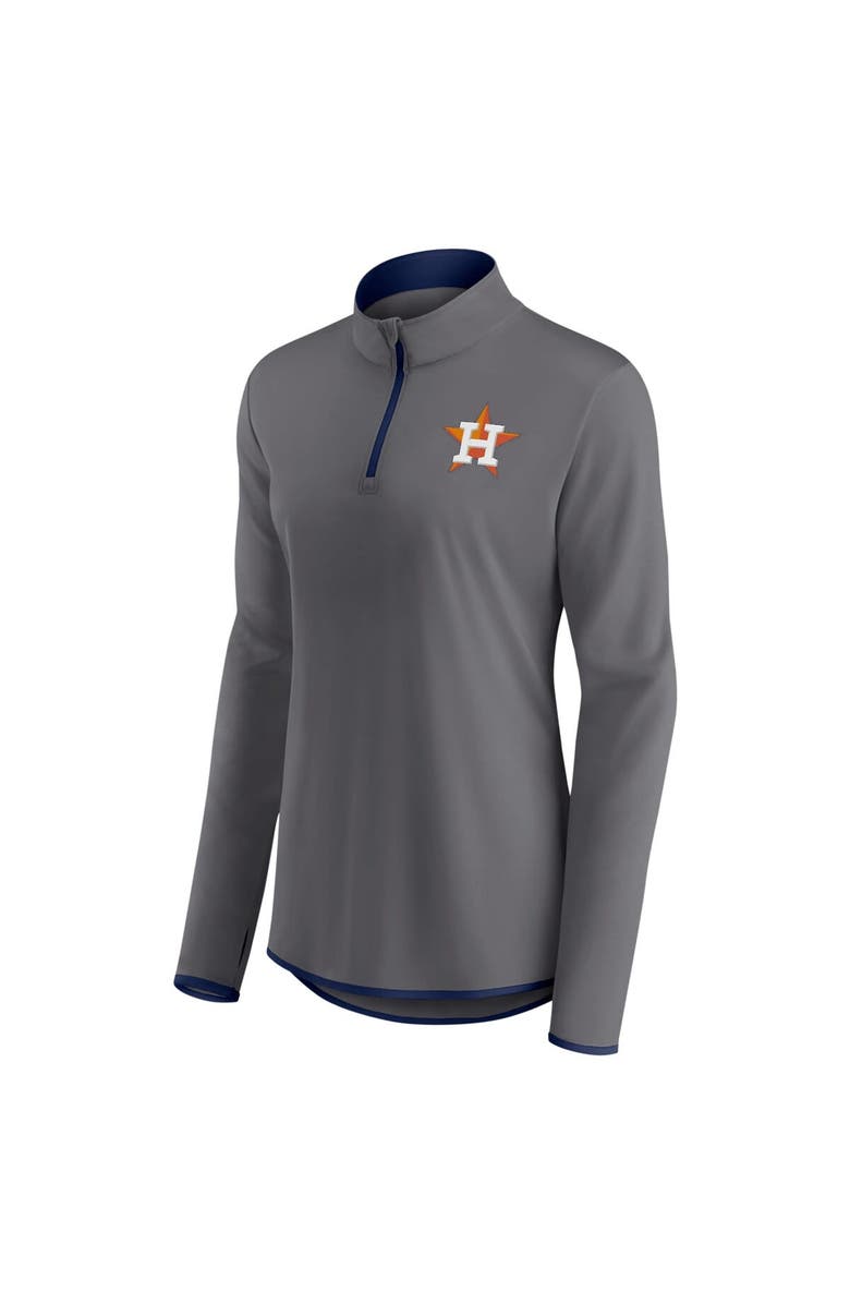 PROFILE Women's Profile Charcoal Houston Astros Plus Size Quarter-Zip Jacket, Main, color, Charcoal