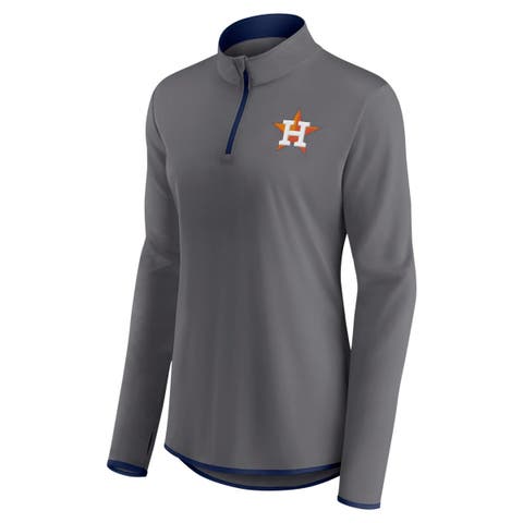 Women's Profile Charcoal Houston Astros Plus Size Quarter-Zip Jacket