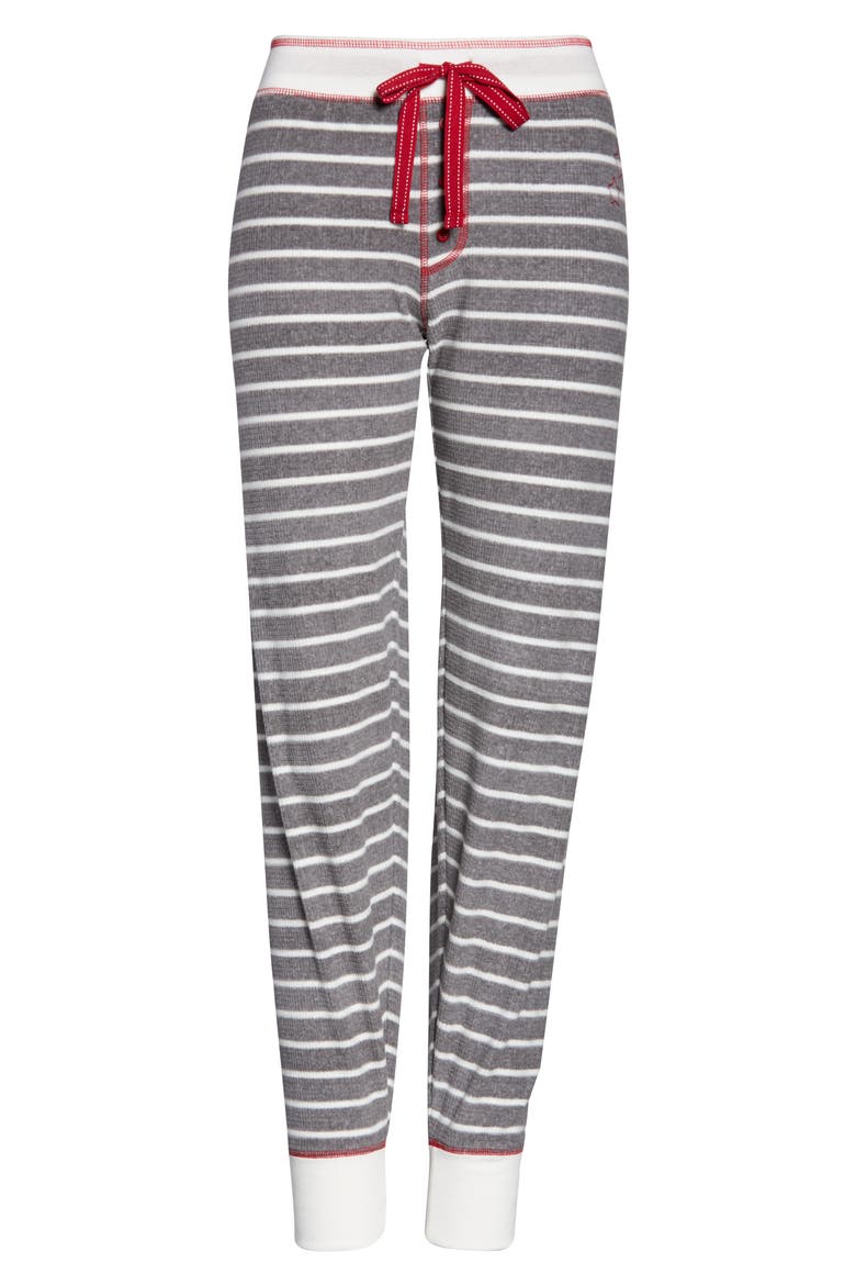 Thermal Fleece Pajama Pants, Alternate, color, HEATHER GREY