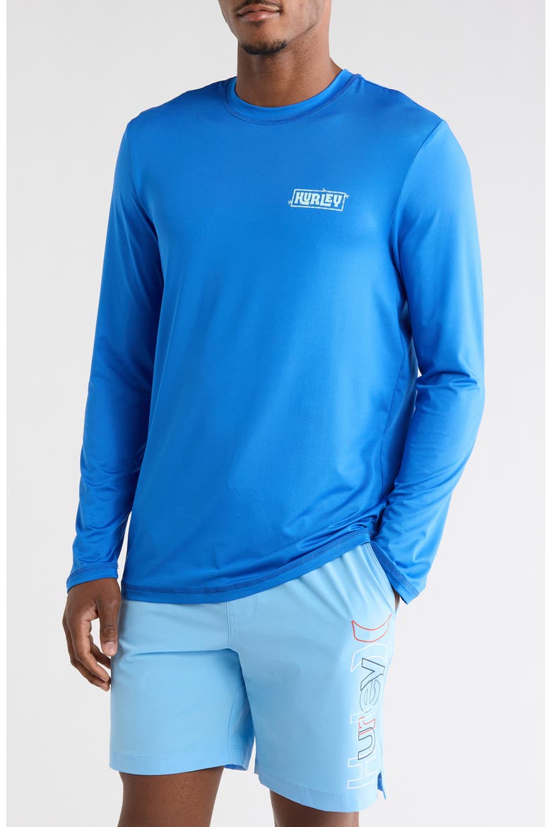 Island Vibes Long Sleeve Sunshirt, Main, color, BLUE