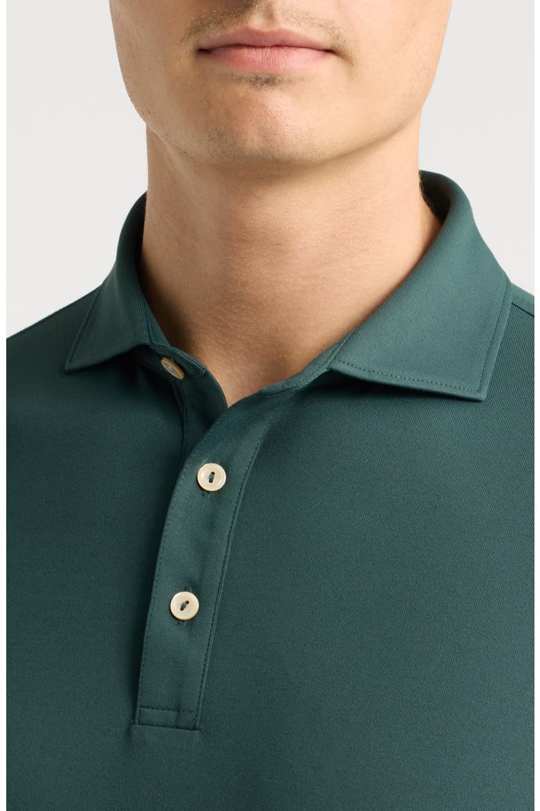 Lyons Heathered Long Sleeve Performance Jersey Polo, Alternate, color, PINE BROOK