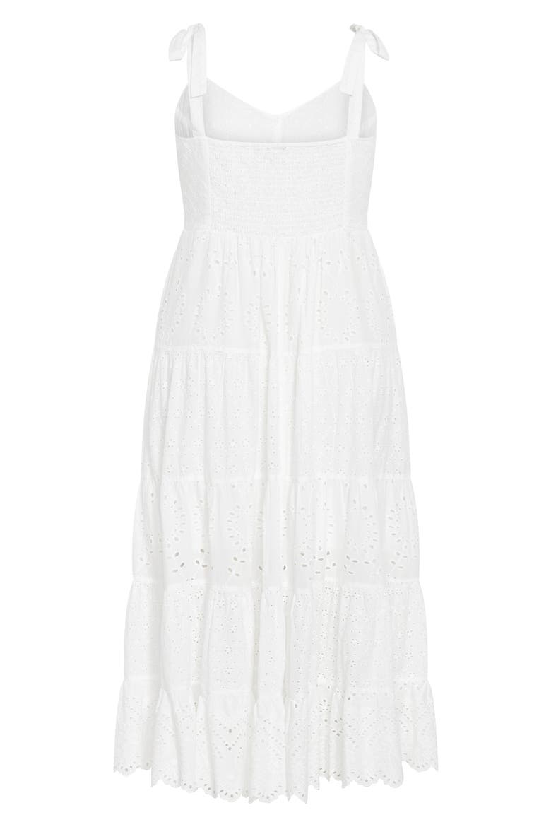 Allegra Eyelet Embroidered Maxi Dress, Alternate, color, WHITE