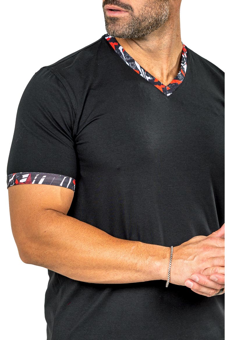Edison Marthyr0004 Black Cotton V-Neck T-Shirt, Alternate, color, BLACK