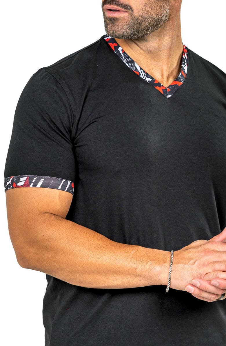 Maceoo Edison Marthyr0004 Black Cotton V-Neck T-Shirt, Alternate, color,