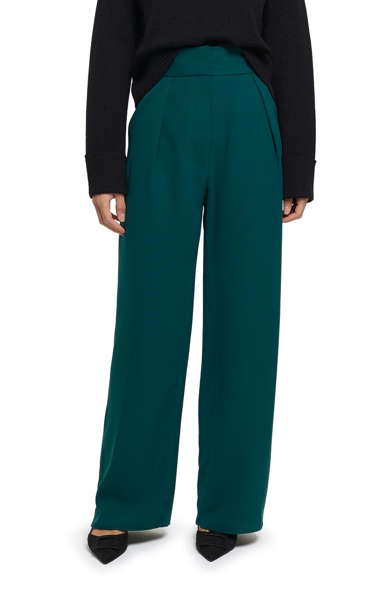 River Island Pleat Front Wide Leg Pants, Main, color, 