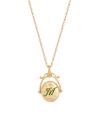 Fable England M Initial Magnolia Gold Spinner Chain Necklace