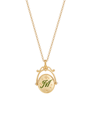 Fable England M Initial Magnolia Gold Spinner Chain Necklace