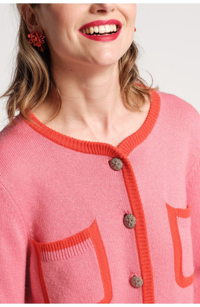 Frances Valentine Pierre Cardigan Colorblock Merino Wool Blend, Alternate, color, 