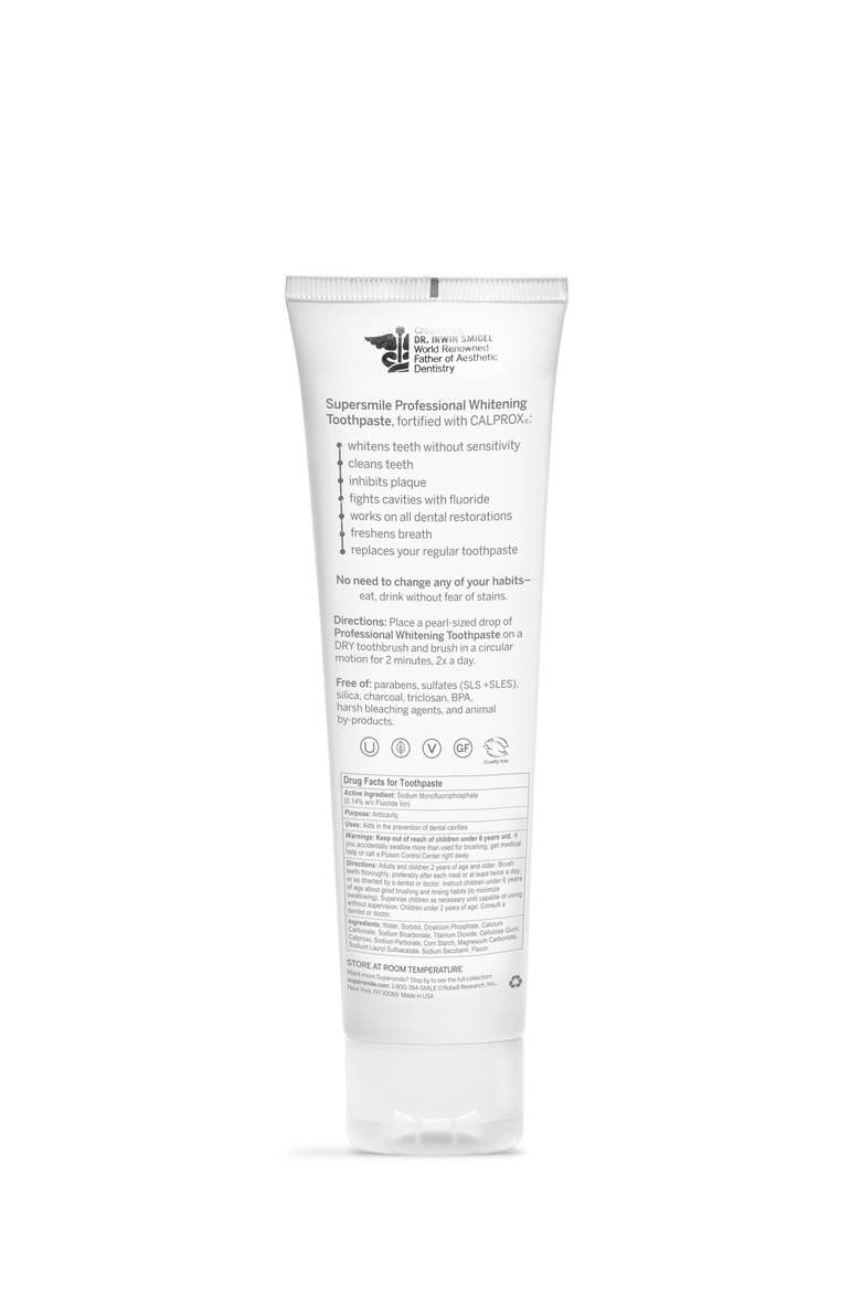 Professional Whitening Toothpaste with Fluoride, Alternate, color, White