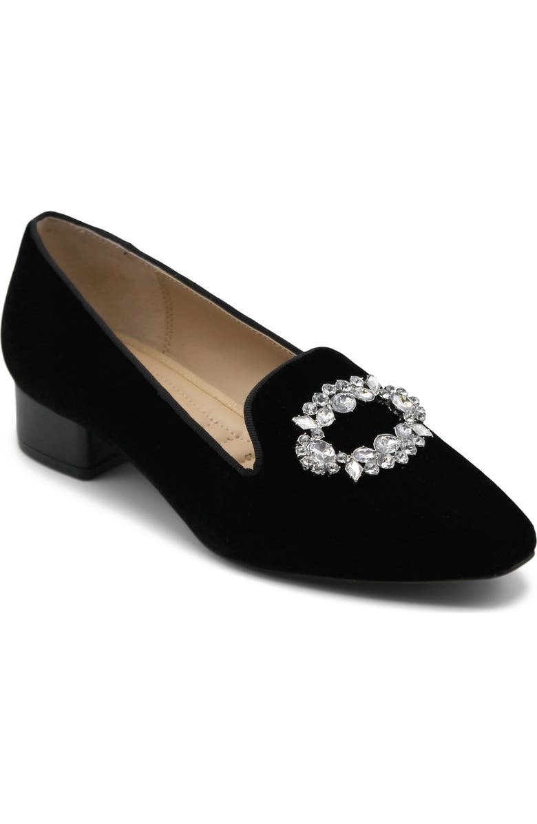 Adrienne Vittadini Valo Embellished Loafer Pump, Main, color, Black-Vt