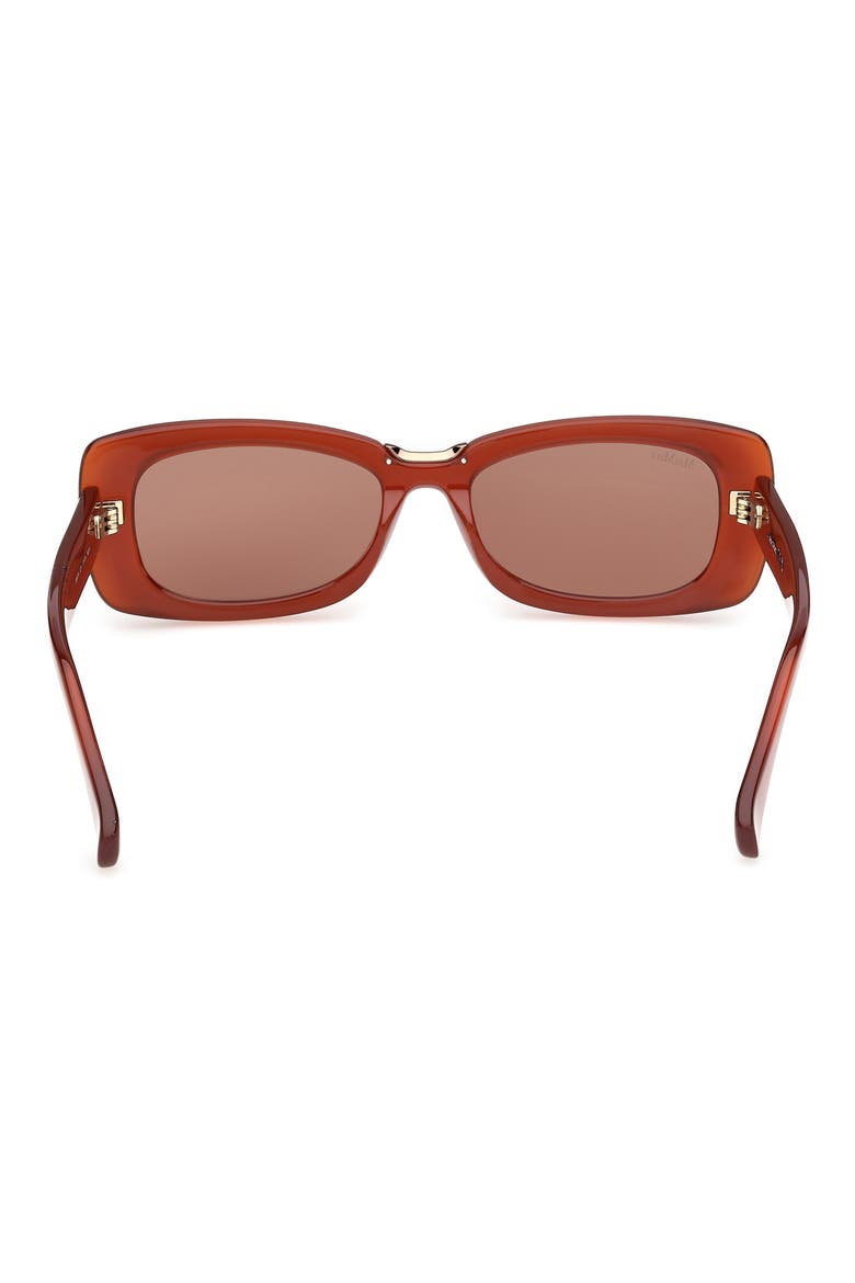 53mm Rectangular Sunglasses, Alternate, color, SHINY ORANGE / BROWN