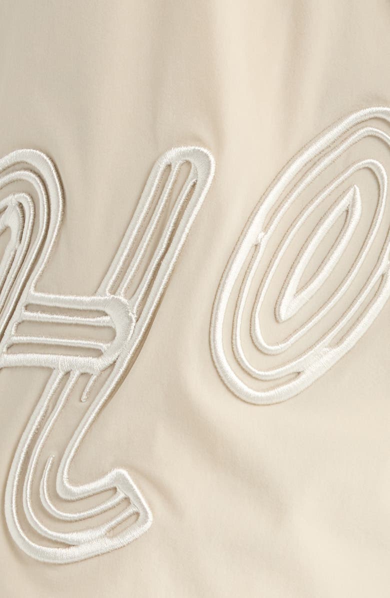 HONOR THE GIFT Logo Embroidered Swim Trunks, Alternate, color, Bone