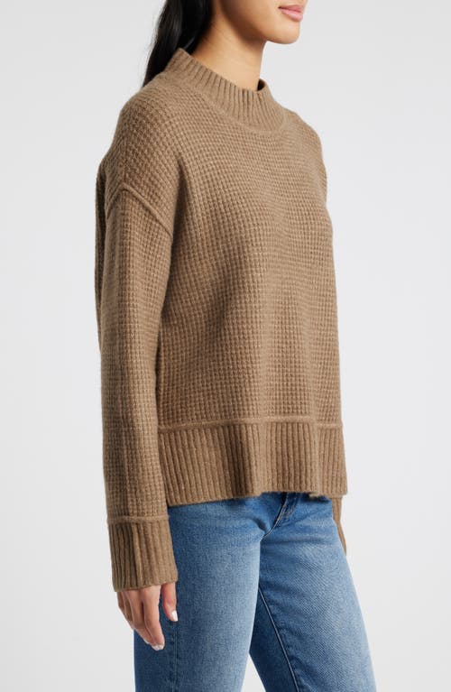 Shop Lucky Brand Waffle Stitch Mock Neck Sweater In Shitake