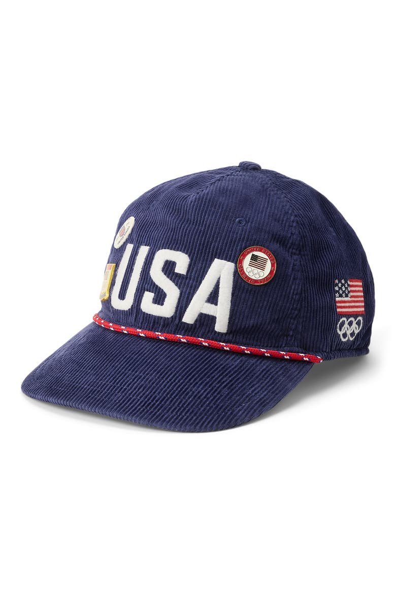 Polo Ralph Lauren Vint Team USA Corduroy Snapack Baseball Cap (Men