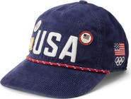 Polo Ralph Lauren Vint Team USA Corduroy Snapack Baseball Cap