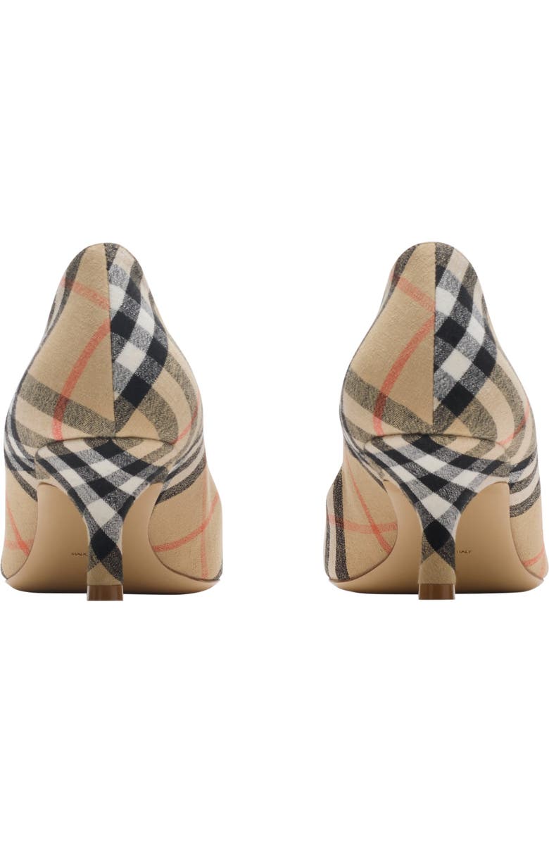 Burberry Check Dame Pumps, Alternate, color, Sand Beige