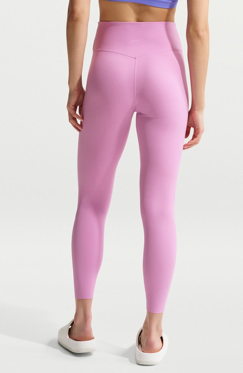 Nike Zenvy Dri-FIT High Waist 7/8 Leggings, Alternate, color, Light Magenta/White