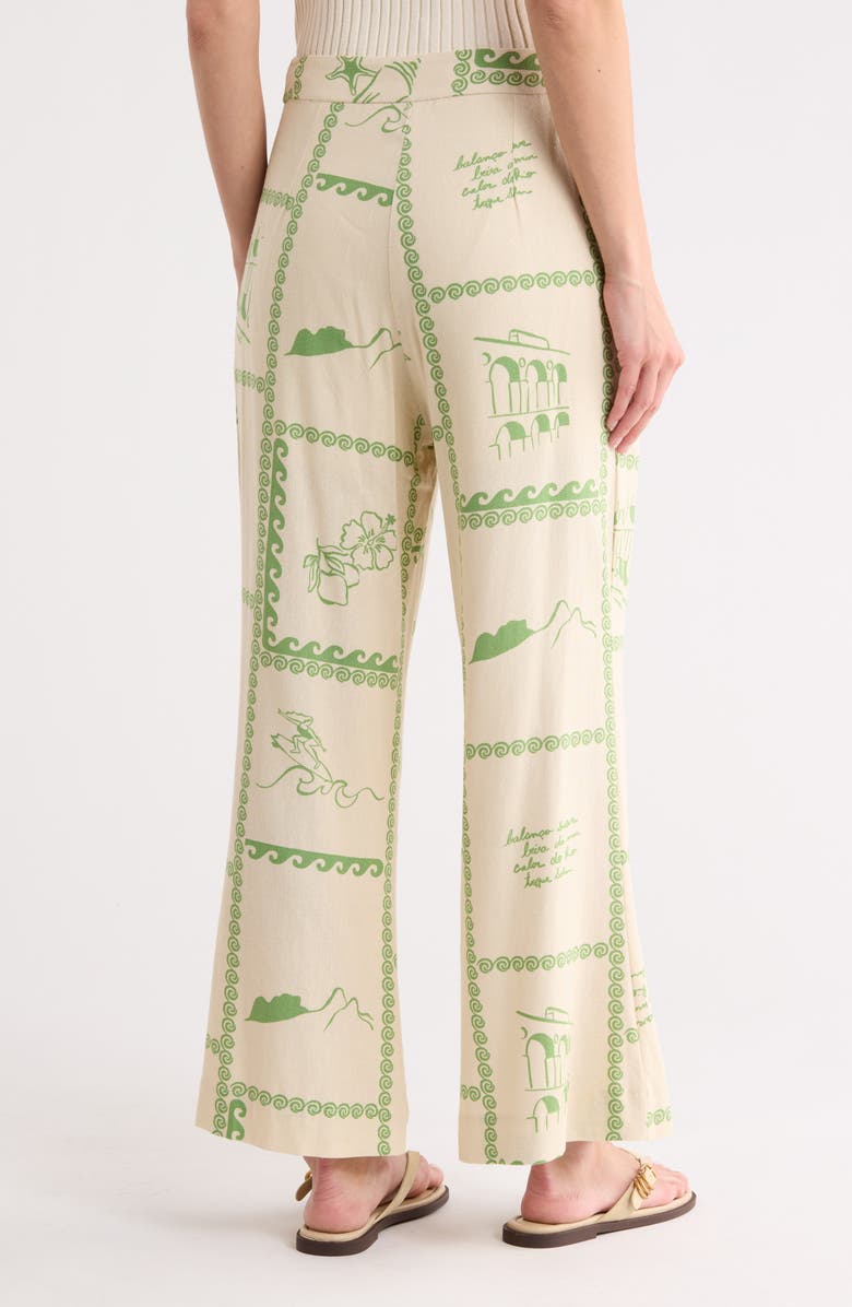 DRESS TO Border Print Pants, Alternate, color, Off White Rio