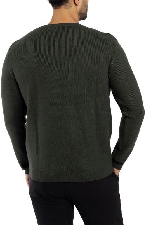 Spring + Mercer Ribbed Crewneck Sweater In Olive