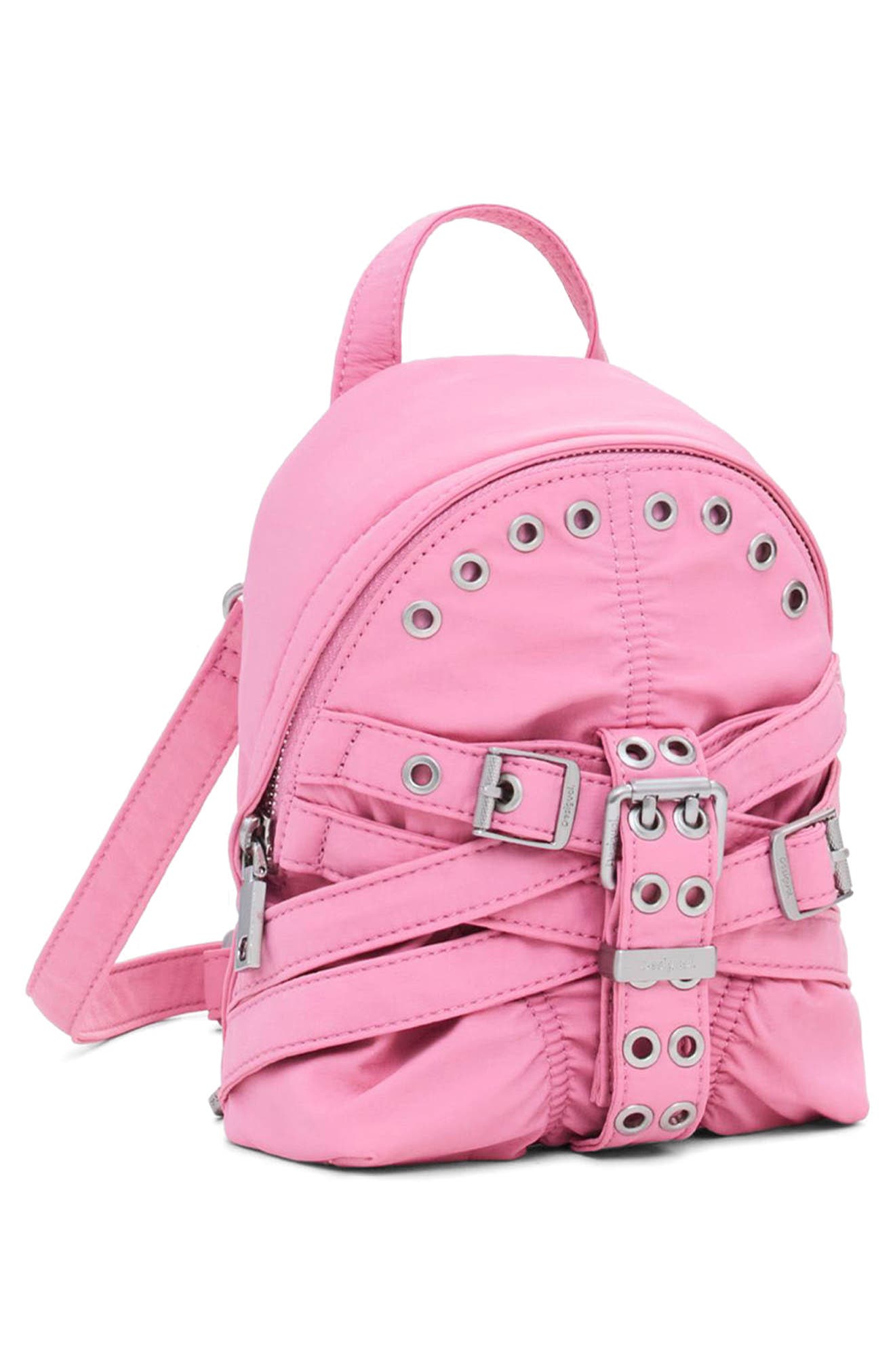Mini Nylon Backpack, Alternate, color, PINK