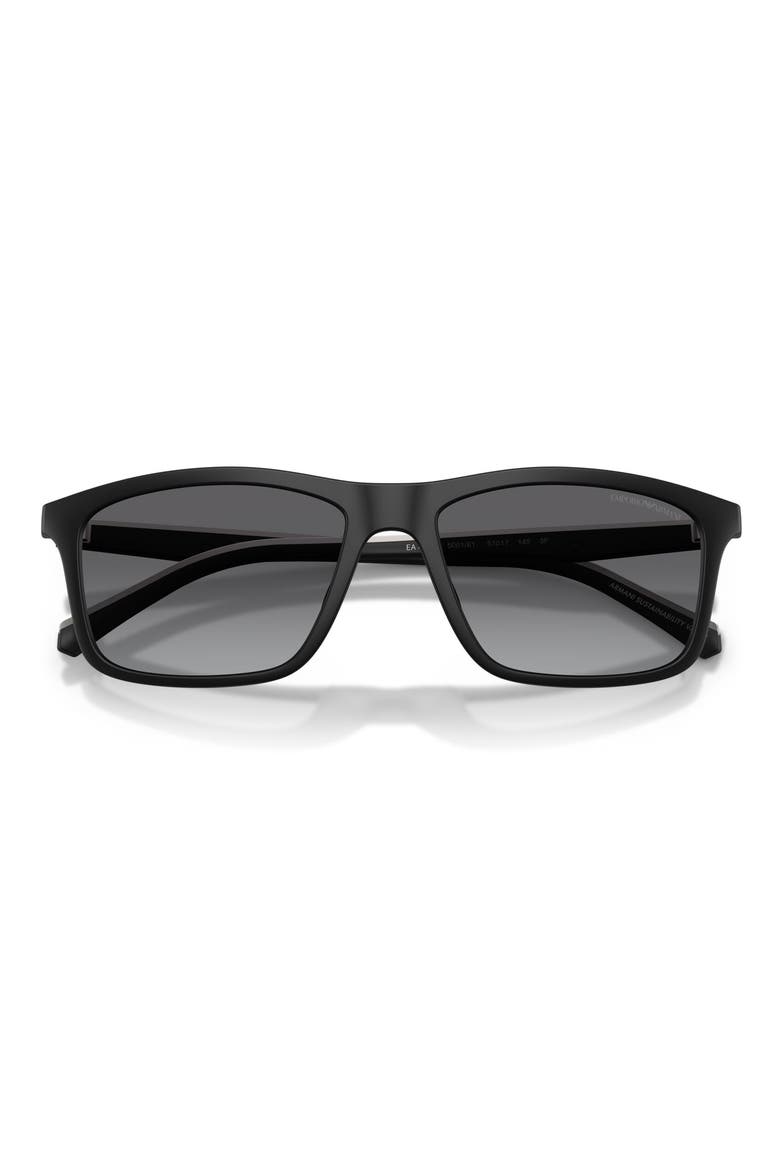 57mm Polarized Gradient Pillow Sunglasses, Alternate, color, MATTE BLACK / GREY POLAR