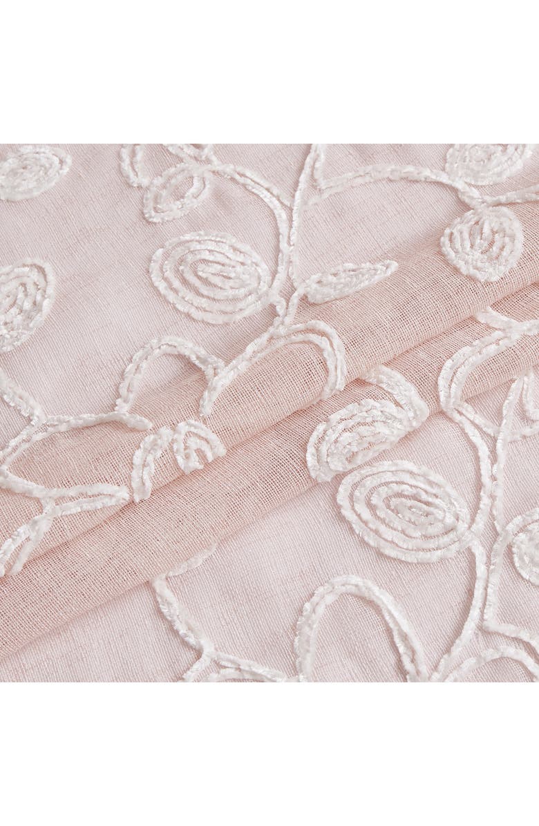 DAINTY HOME Set of 2 Embroidered Sheer Curtain Panels, Alternate, color, Blush