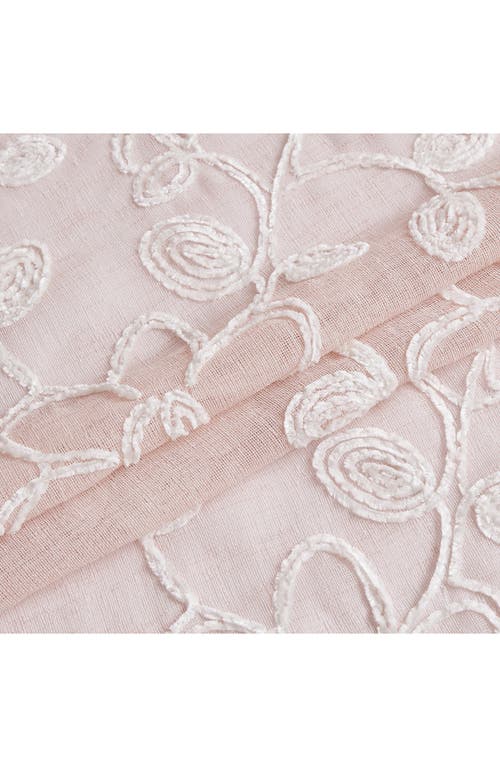 Dainty Home Set Of 2 Embroidered Sheer Curtain Panels In Pink