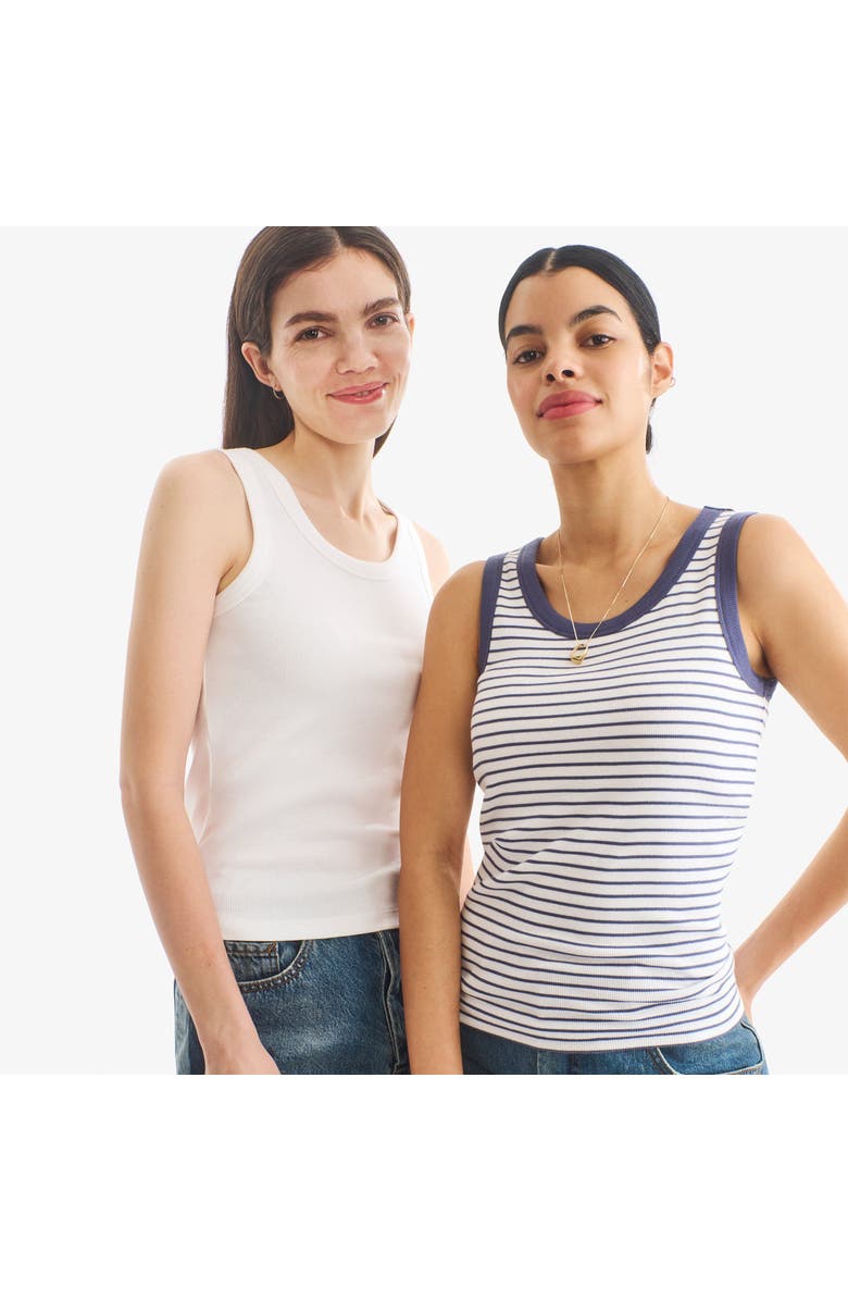 Primary Adult Rib Tank In Stripe, Alternate, color, Sunwashed Navy White Stripe