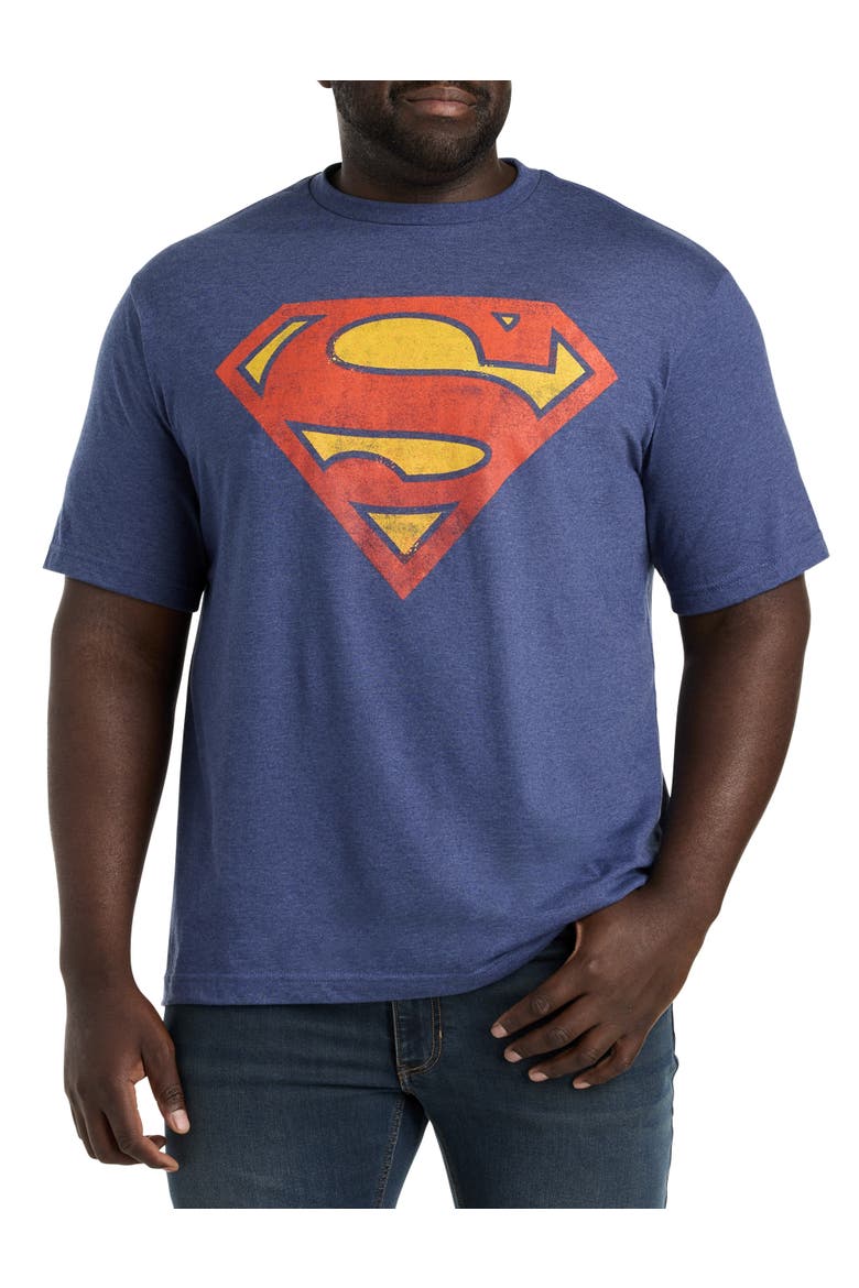 Classic Superman Logo Graphic Tee, Main, color, NAVY HEATHER
