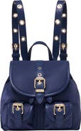 maje Mini leather and nylon backpack