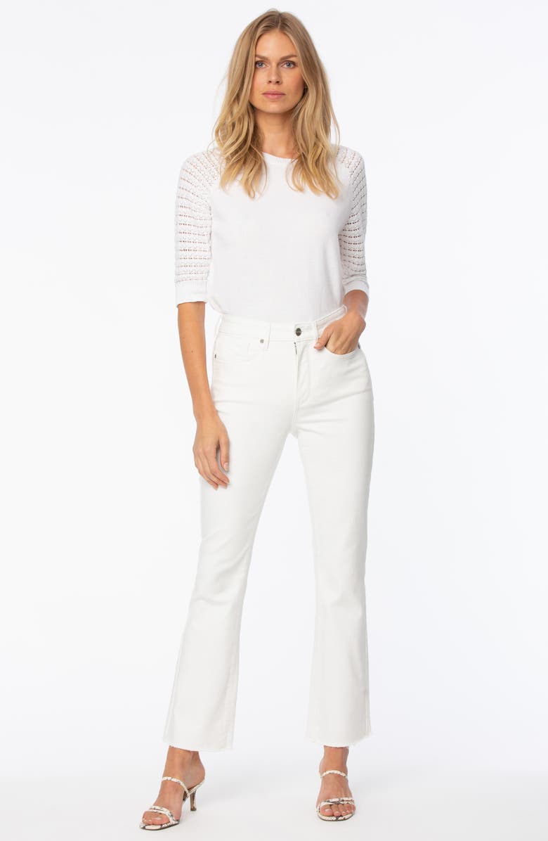 NYDJ Cool Embrace<sup>®</sup> Raw Hem Ankle Slim Bootcut Jeans, Alternate, color, Optic White