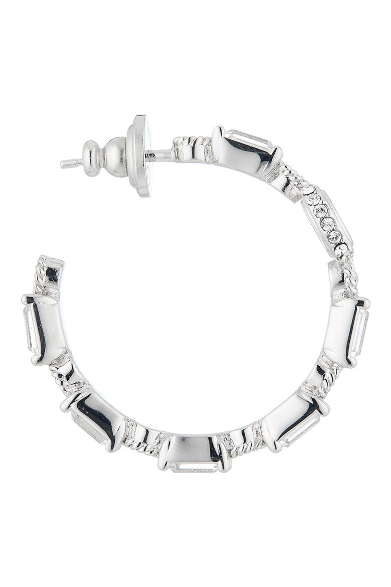 VLOGO Crystal Hoop Earrings, Alternate, color, CRYSTAL