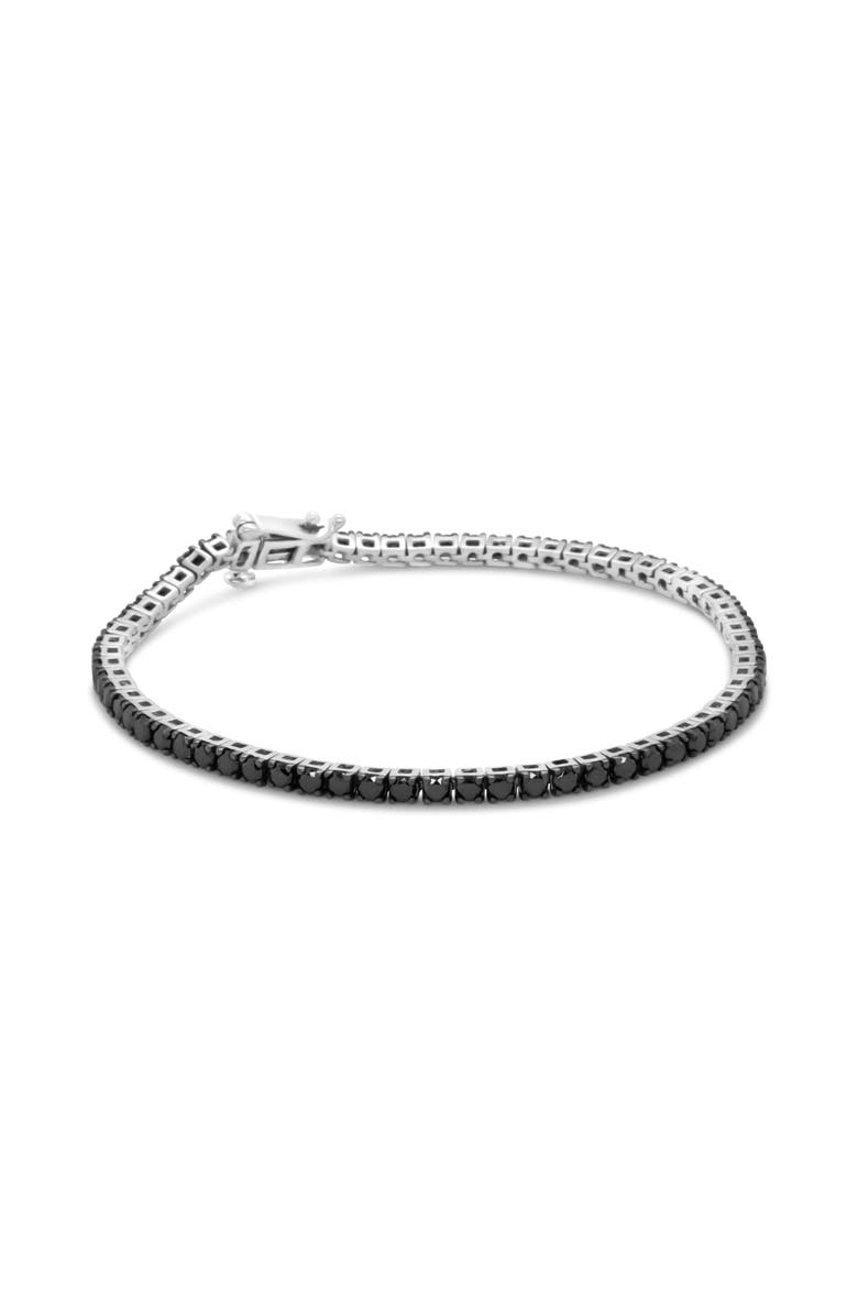 Haus of Brilliance Silver 4.0 Cttw Treated Black Diamond Classic Tennis Bracelet, Alternate, color, White