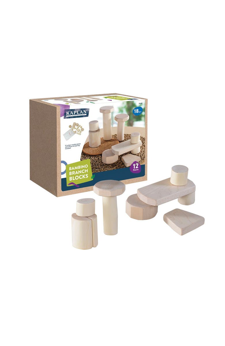 Kaplan Early Learning Company Bambino Wooden Shape Branch Blocks  - 12 Pieces, Main, color, Multicolor