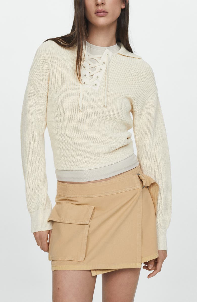 MANGO Cargo Wrap Miniskirt, Alternate, color, Medium Brown